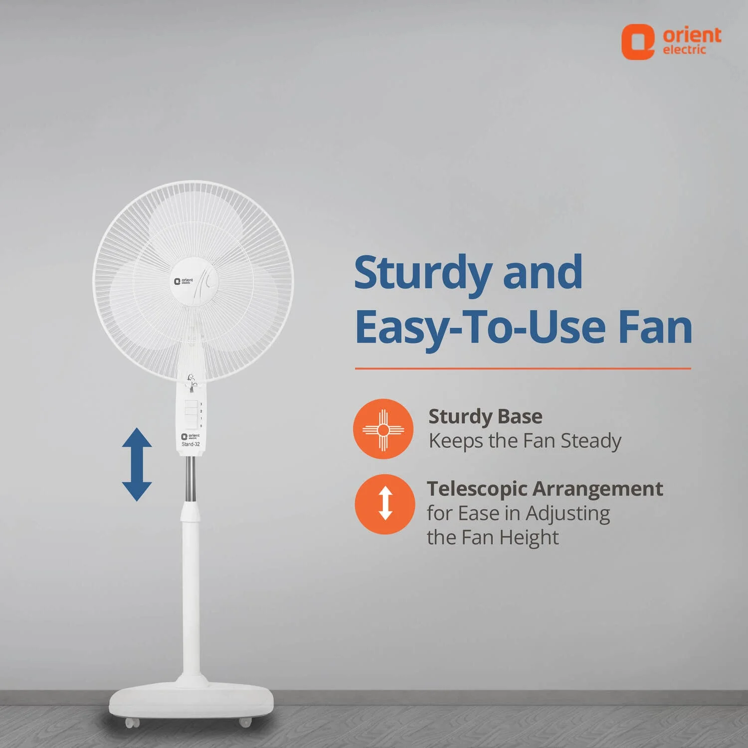 400MM Stand 32 Pedestal Fan - Image 4
