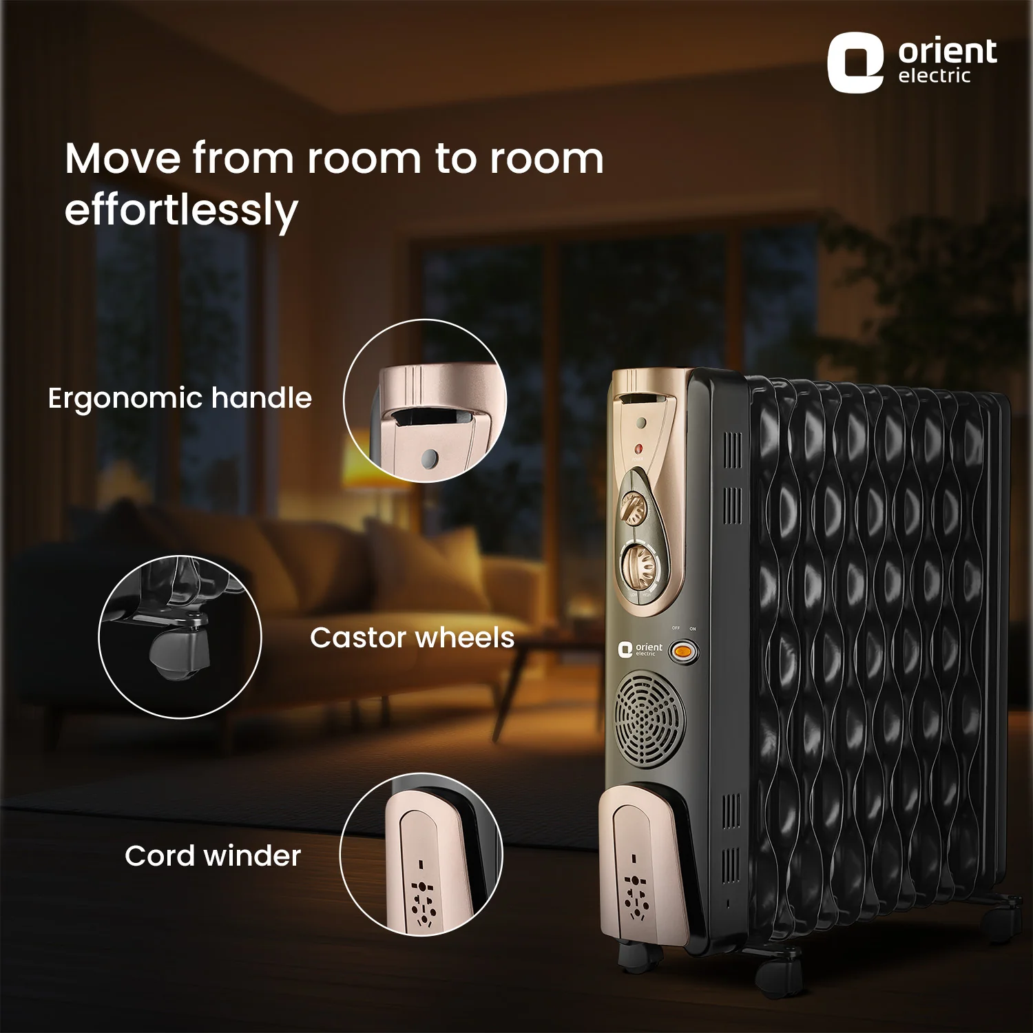 Comforter Collection 2900W /13 Fin Oil Filled Room Heater - Image 4