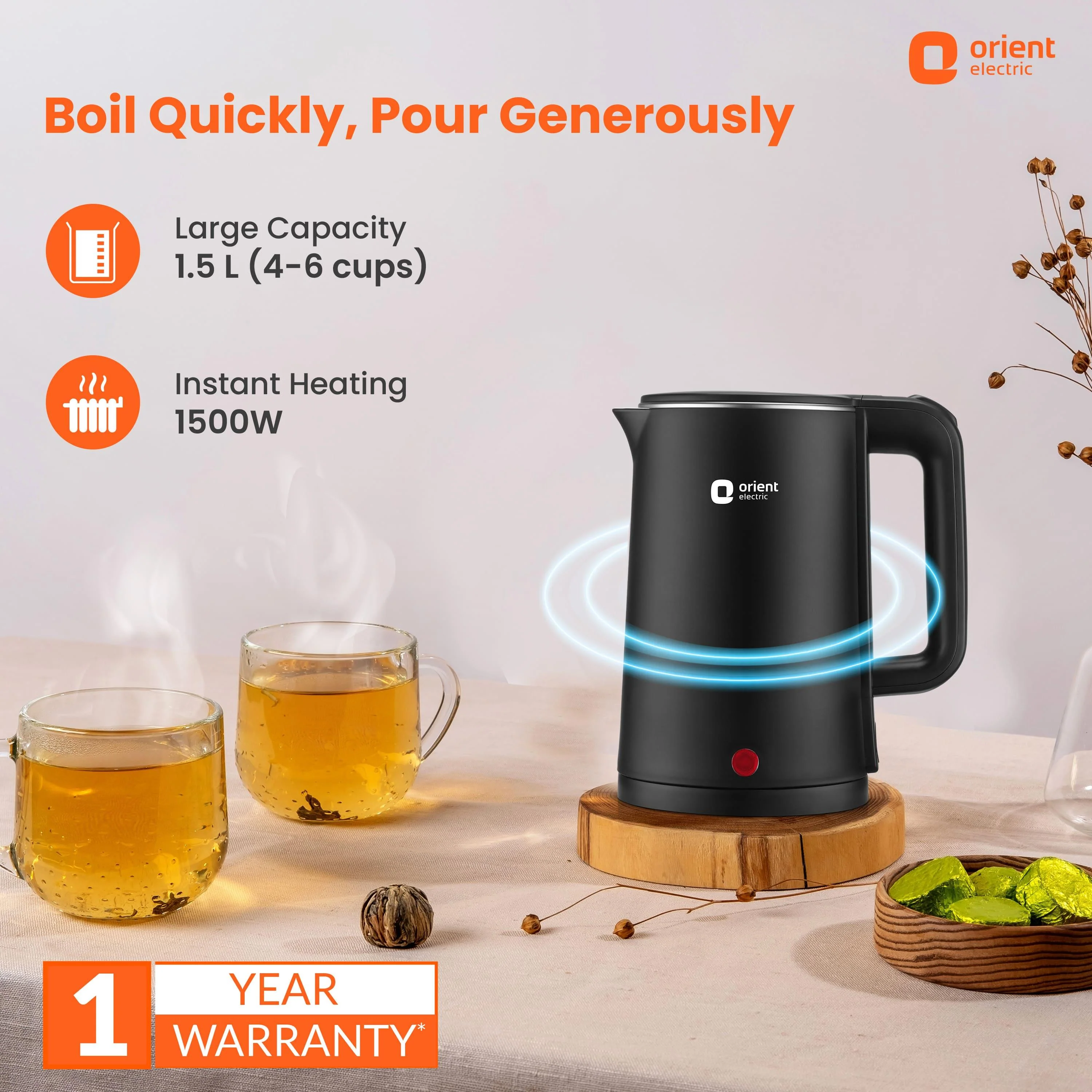 Durahot Electric Kettle | 1.5L | 1500W | 1-Year Warranty - Image 4