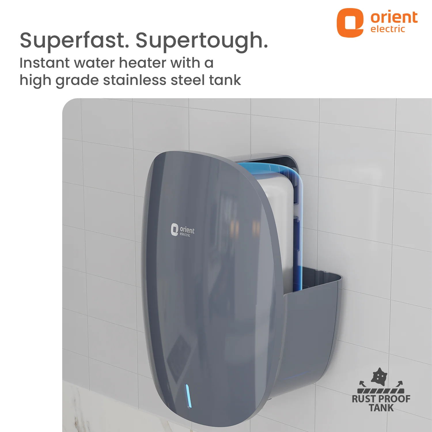 Instaflo Neo 3L Instant Water Heater (Geyser) | Shockproof | 6 years tank warranty | Gloss Finish Midnight Grey - Image 5