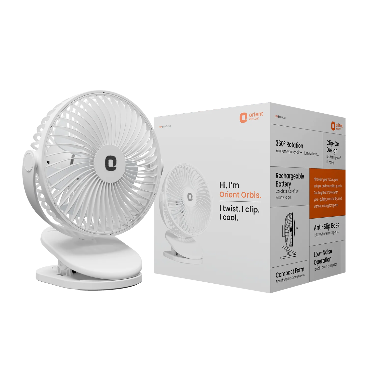 Orbis 5'' Personal Fan | 360 Degree Rotation | Chargeable Portable Fan - Image 10