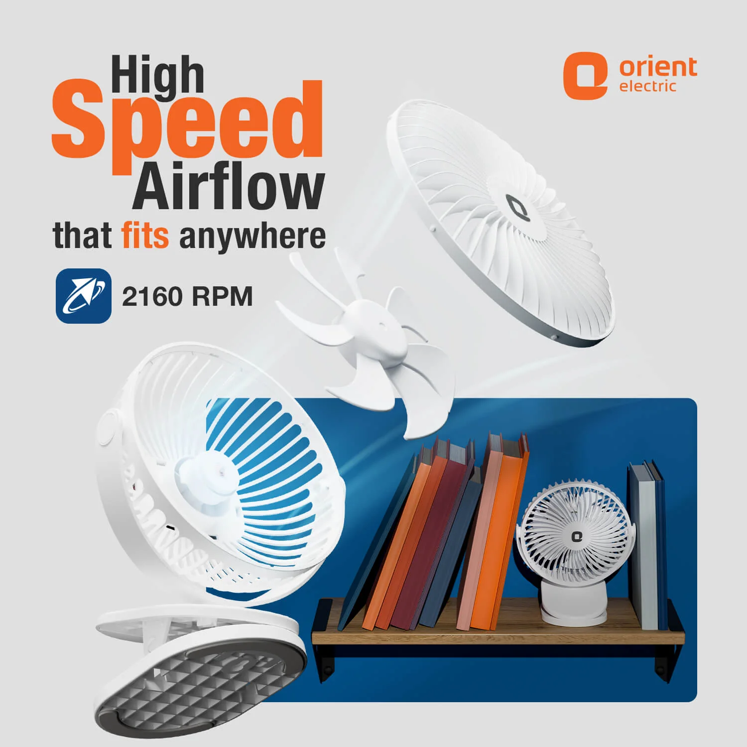 Orbis 5'' Personal Fan | 360 Degree Rotation | Chargeable Portable Fan - Image 13