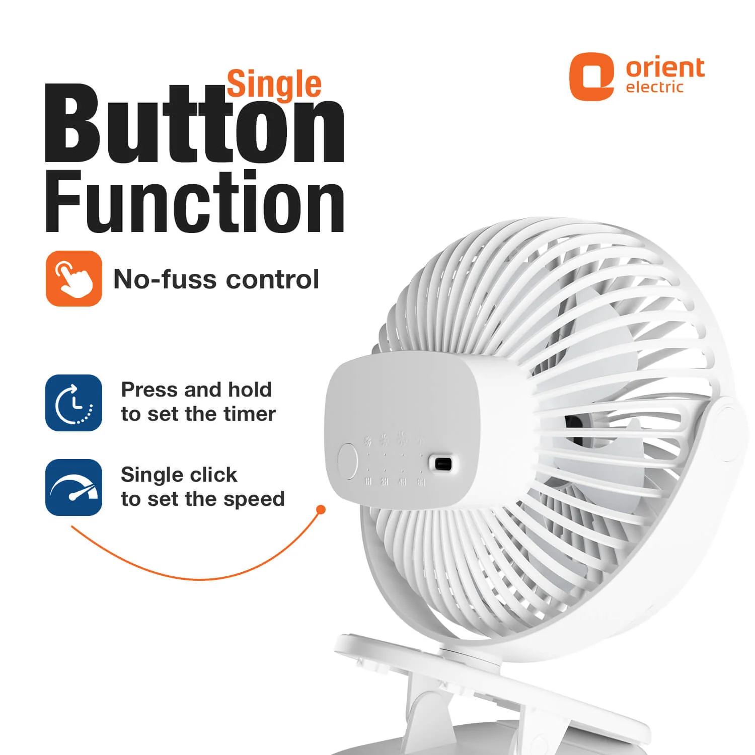 Orbis 5'' Personal Fan | 360 Degree Rotation | Chargeable Portable Fan - Image 15