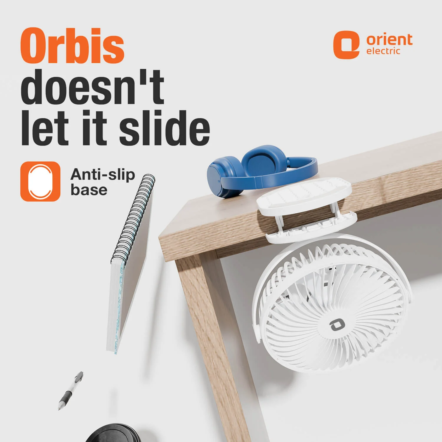 Orbis 5'' Personal Fan | 360 Degree Rotation | Chargeable Portable Fan - Image 16