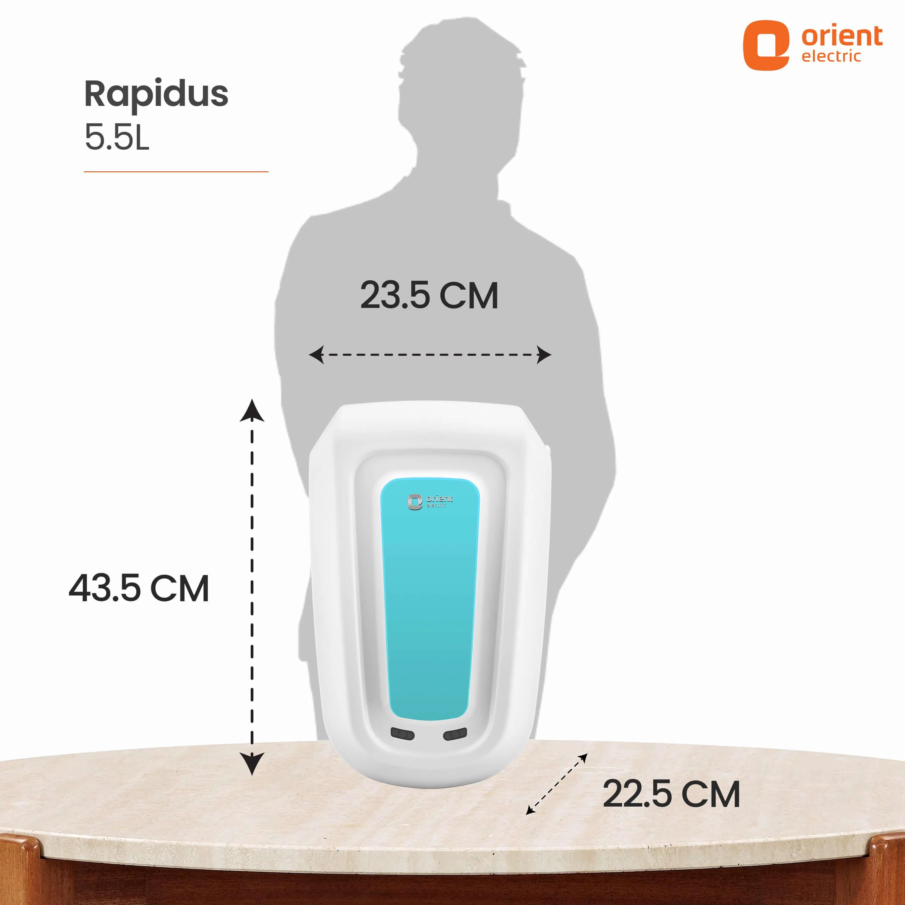 Rapidus 5.5L Instant Water Heater (Geyser) White - Image 9