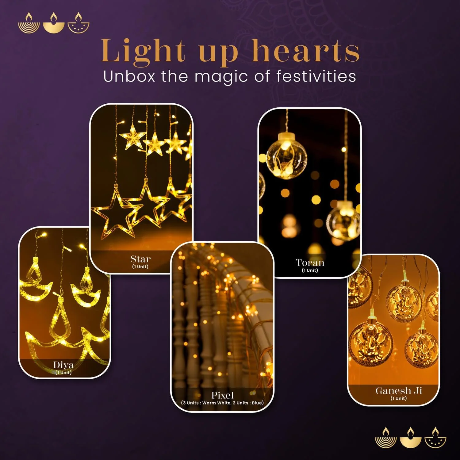 SAUBHAGYA Diwali Lights Gift Pack of 9 - Image 3